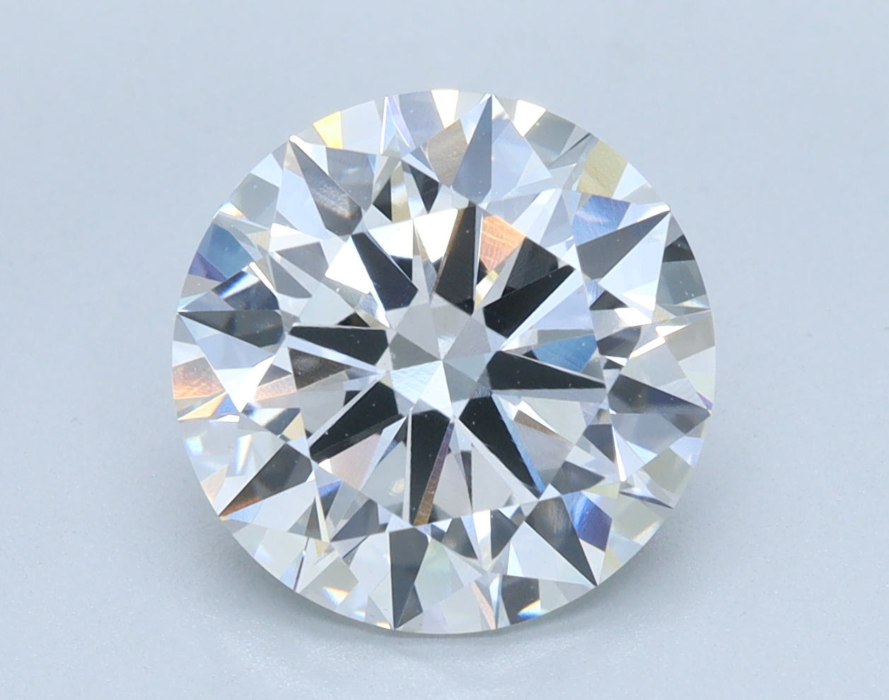 3.25 carat Round lab grown diamond, F color, VS1 clarity, Ideal cut
