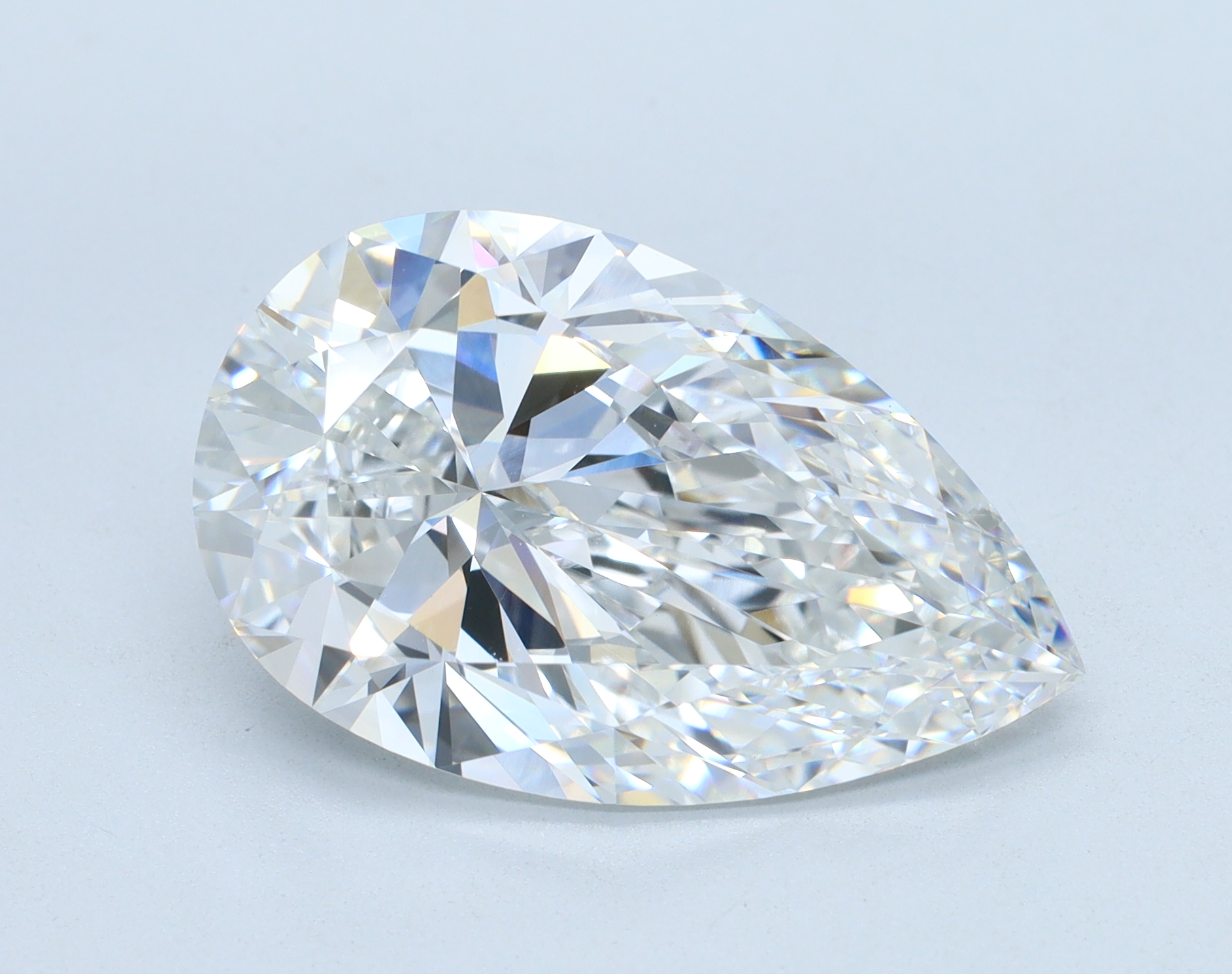 7.03 carat Pear lab grown diamond, E color, VVS2 clarity