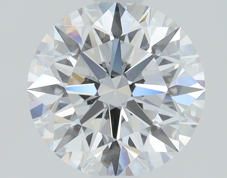 1.09 carat Round lab grown diamond, F color, VVS2 clarity, Ideal cut