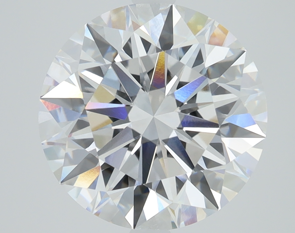 3.09 carat Round lab grown diamond, F color, VVS2 clarity, Ideal cut