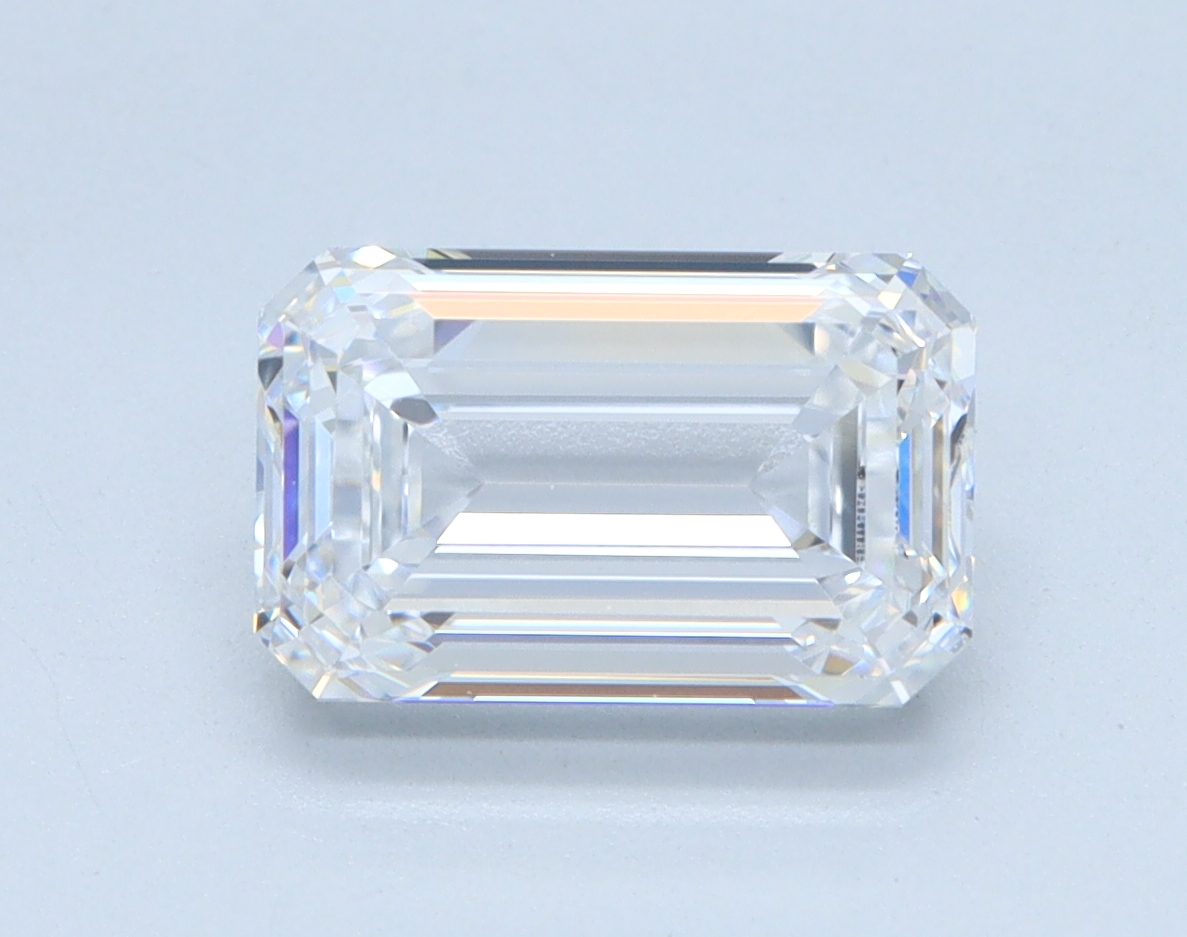2.1 carat Emerald lab grown diamond, D color, VVS1 clarity
