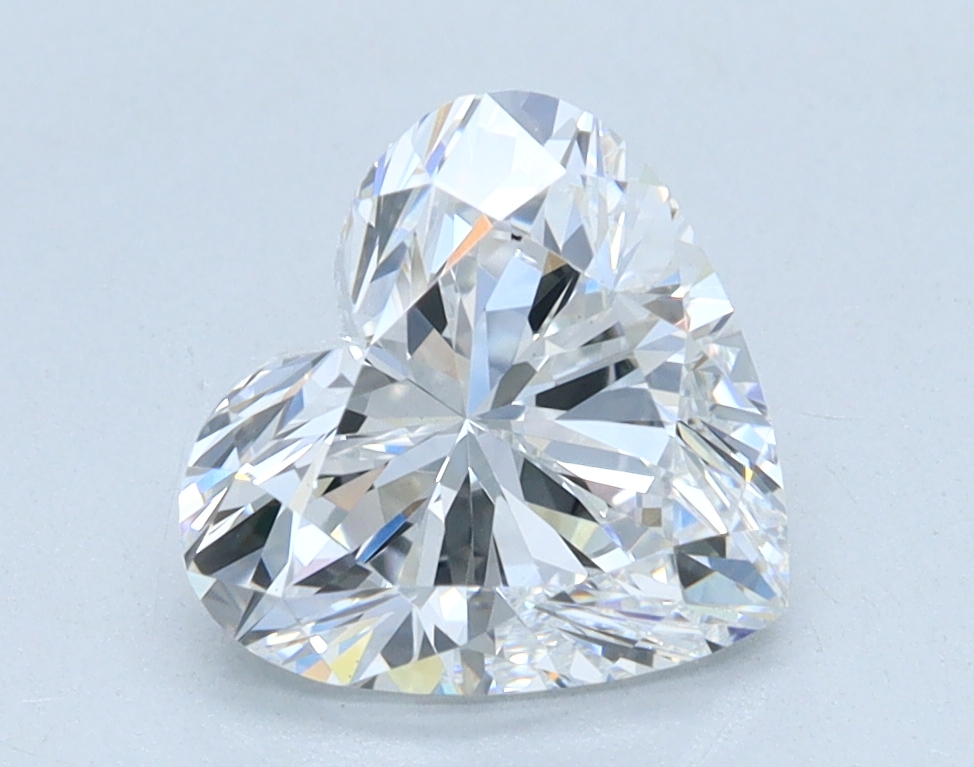 1.53 carat Heart lab grown diamond, D color, VS1 clarity