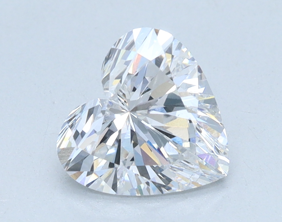 1.07 carat Heart lab grown diamond, D color, VS1 clarity