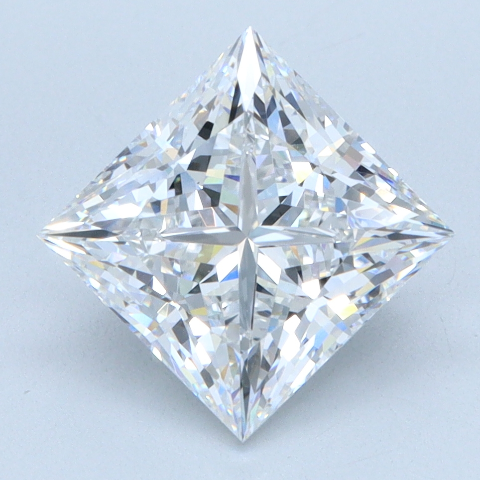 2.57 carat Princess lab grown diamond, D color, VS1 clarity