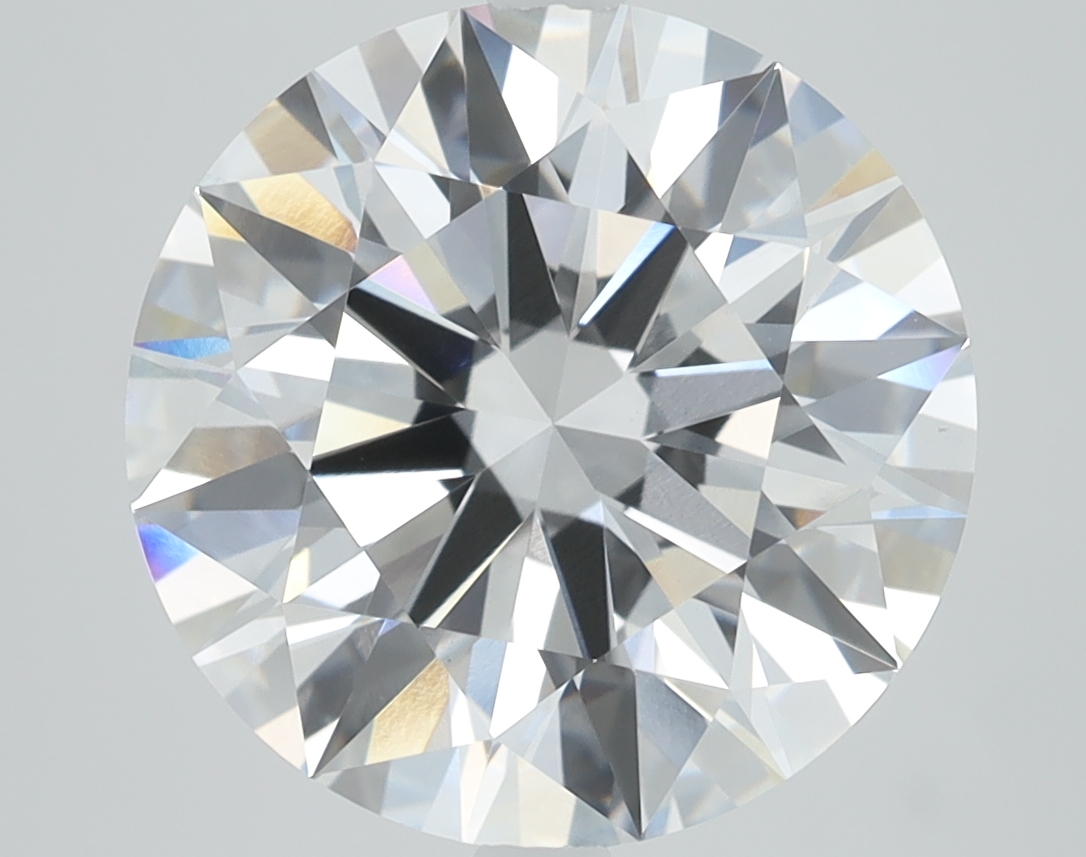 6.0 carat Round lab grown diamond, D color, VVS2 clarity, Ideal cut