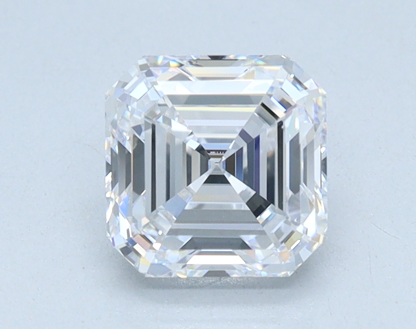 1.01 carat Asscher lab grown diamond, D color, VVS2 clarity