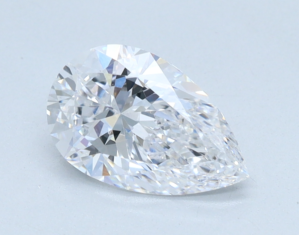 1.0 carat Pear lab grown diamond, D color, VVS1 clarity