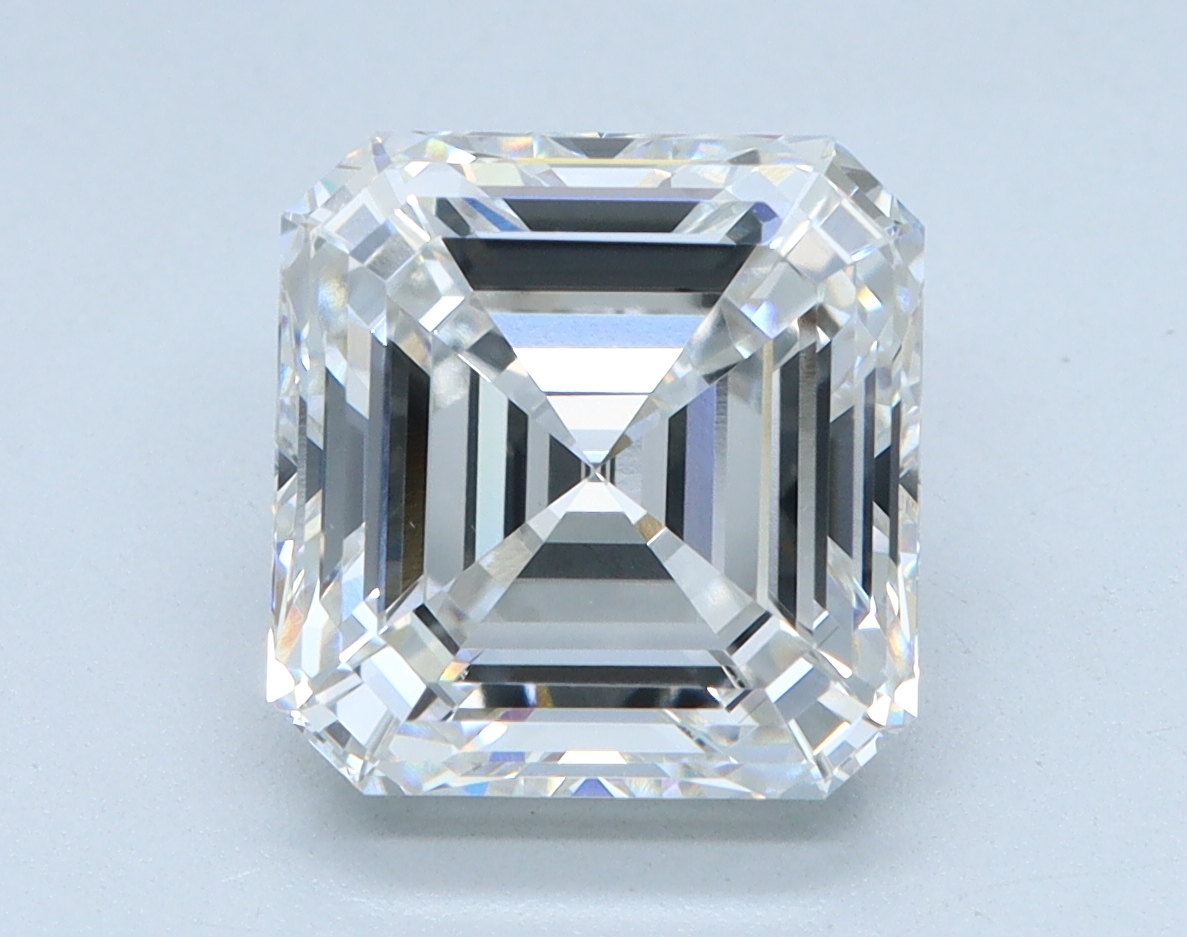 3.02 carat Asscher lab grown diamond, F color, VVS2 clarity