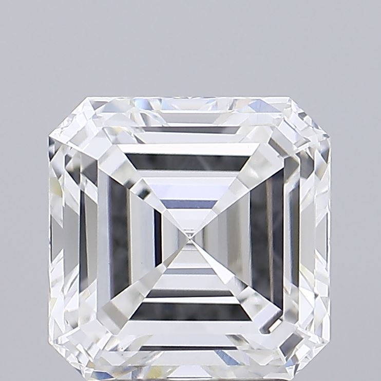 3.09 carat Asscher lab grown diamond, E color, VVS2 clarity