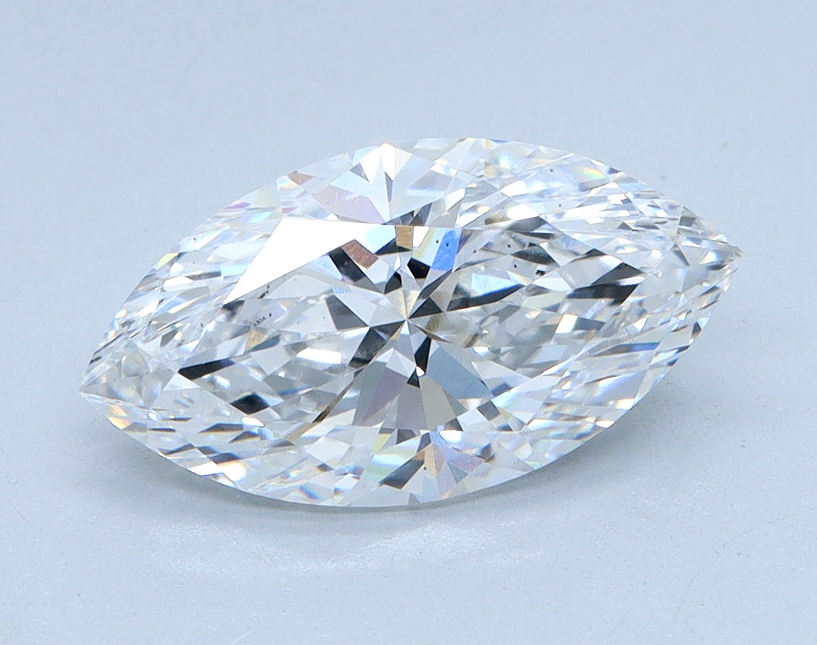 2.02 carat Marquise lab grown diamond, D color, VS2 clarity