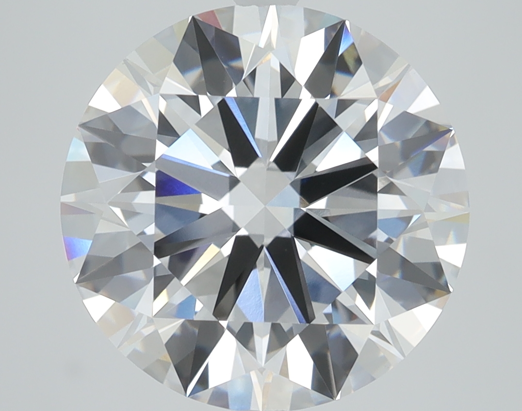 6.02 carat Round lab grown diamond, F color, VVS2 clarity, Ideal cut