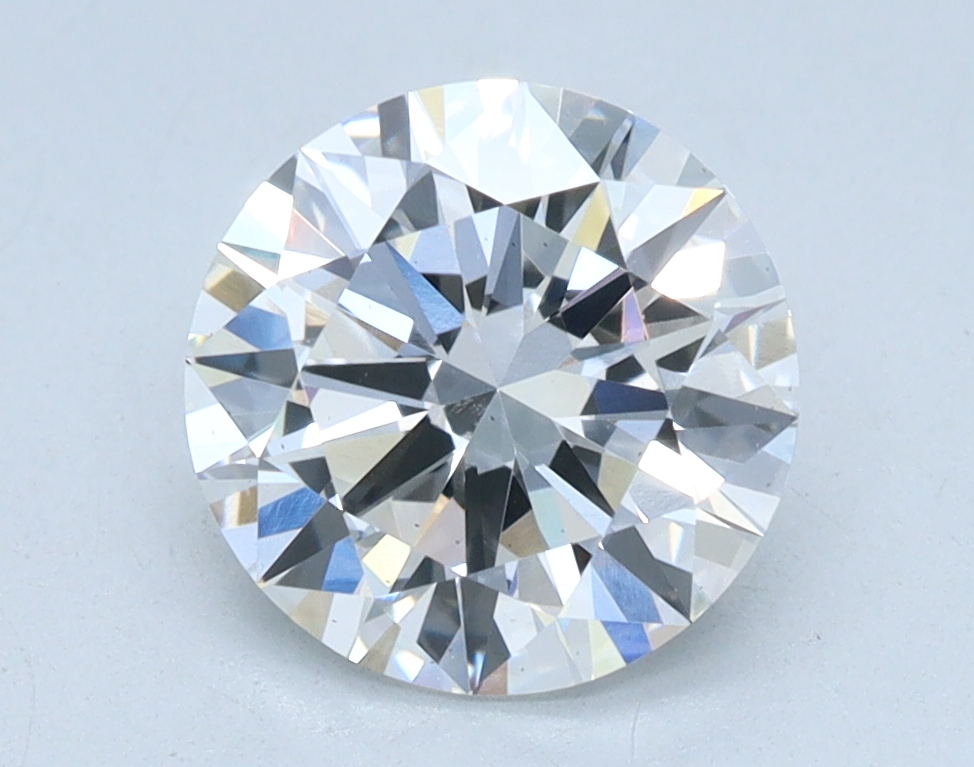 1.59 carat Round lab grown diamond, D color, VS2 clarity, Excellent cut