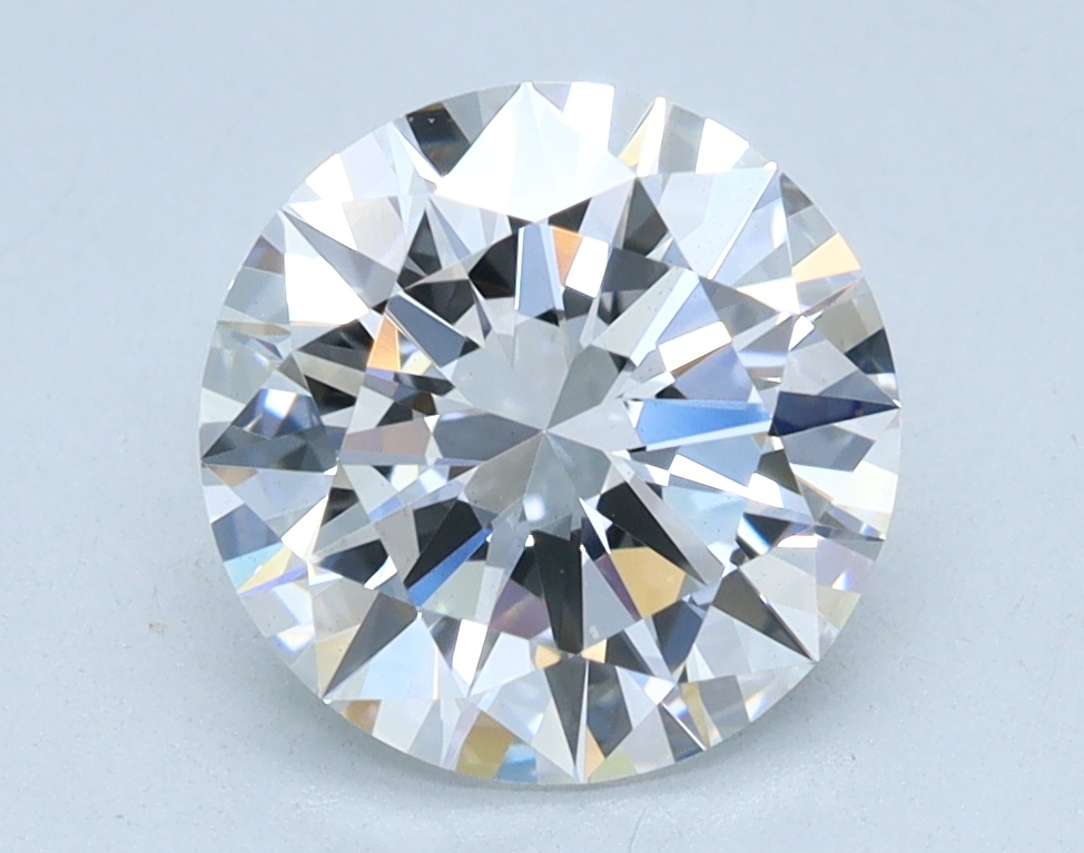1.73 carat Round lab grown diamond, D color, VS2 clarity, Excellent cut
