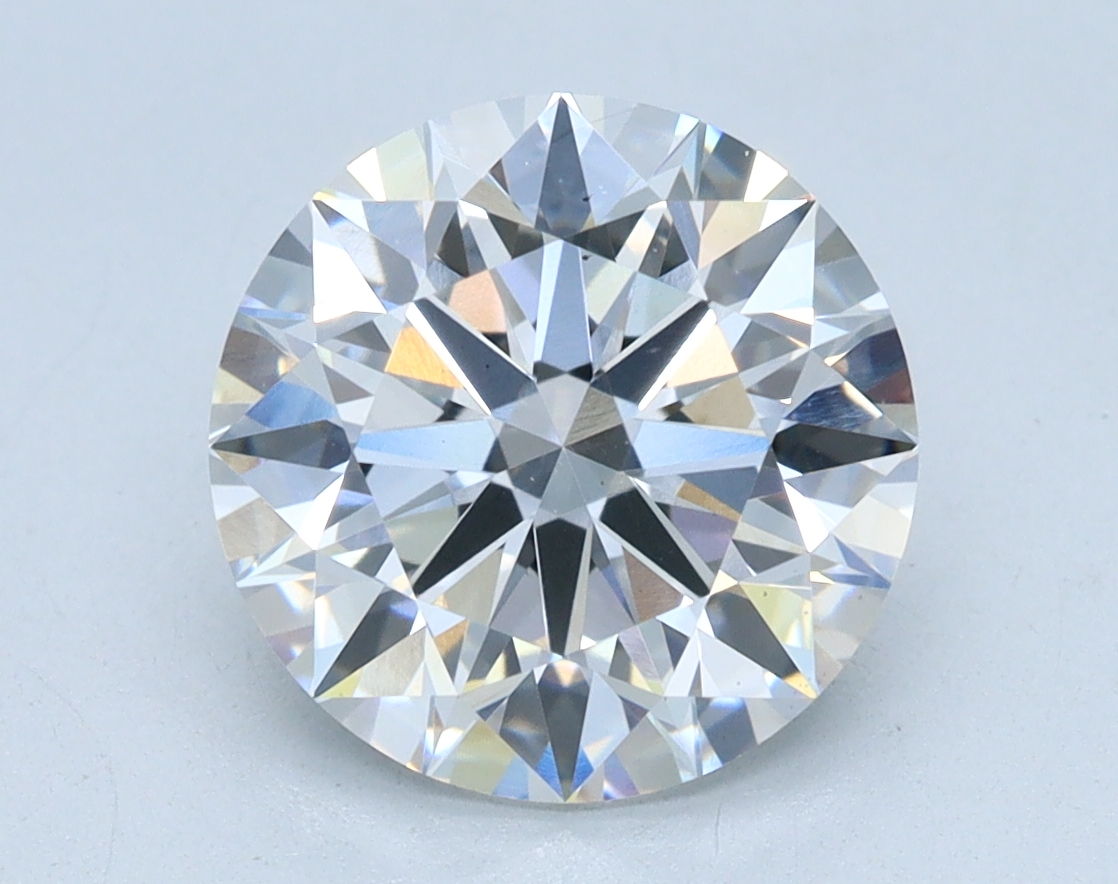 2.59 carat Round lab grown diamond, E color, VS2 clarity, Ideal cut