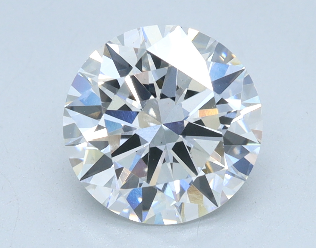 2.07 carat Round lab grown diamond, E color, VS2 clarity, Excellent cut