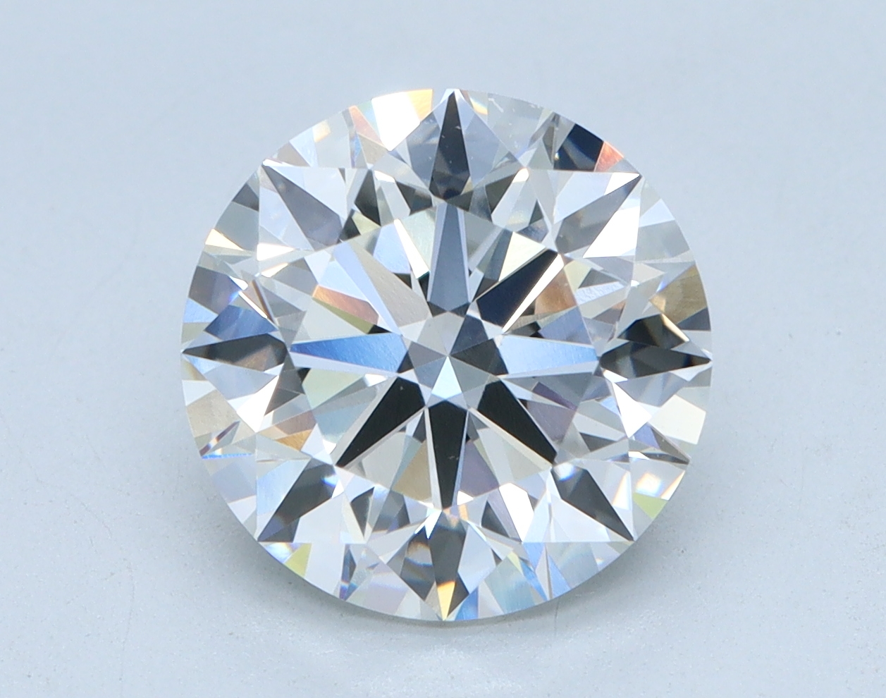 3.16 carat Round lab grown diamond, G color, VVS2 clarity, Excellent cut