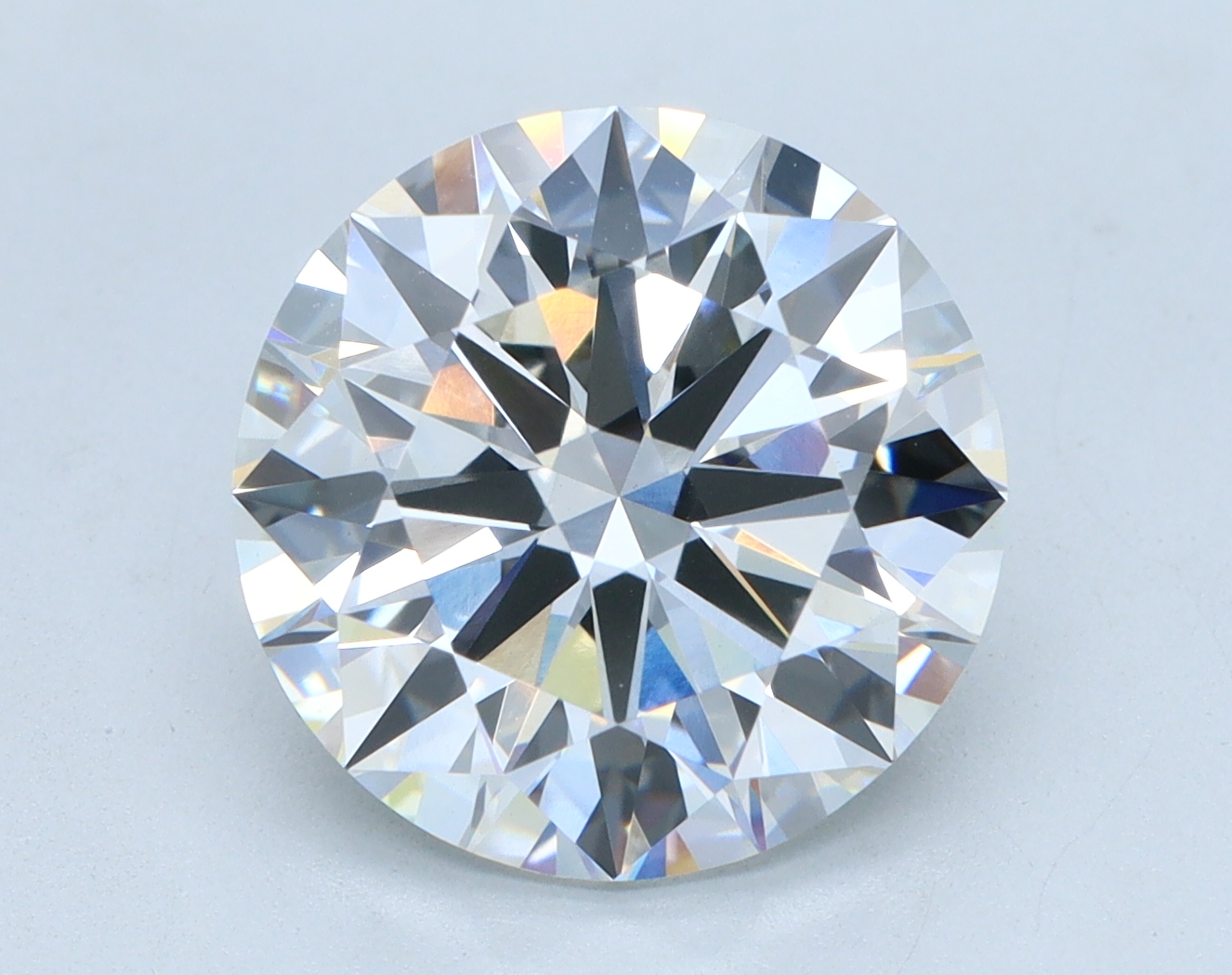 4.03 carat Round lab grown diamond, F color, VS1 clarity, Excellent cut