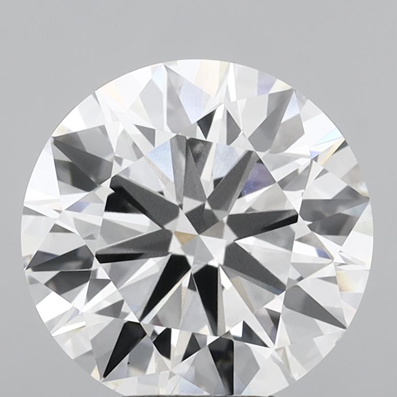 5.05 carat Round lab grown diamond, F color, VS1 clarity, Excellent cut
