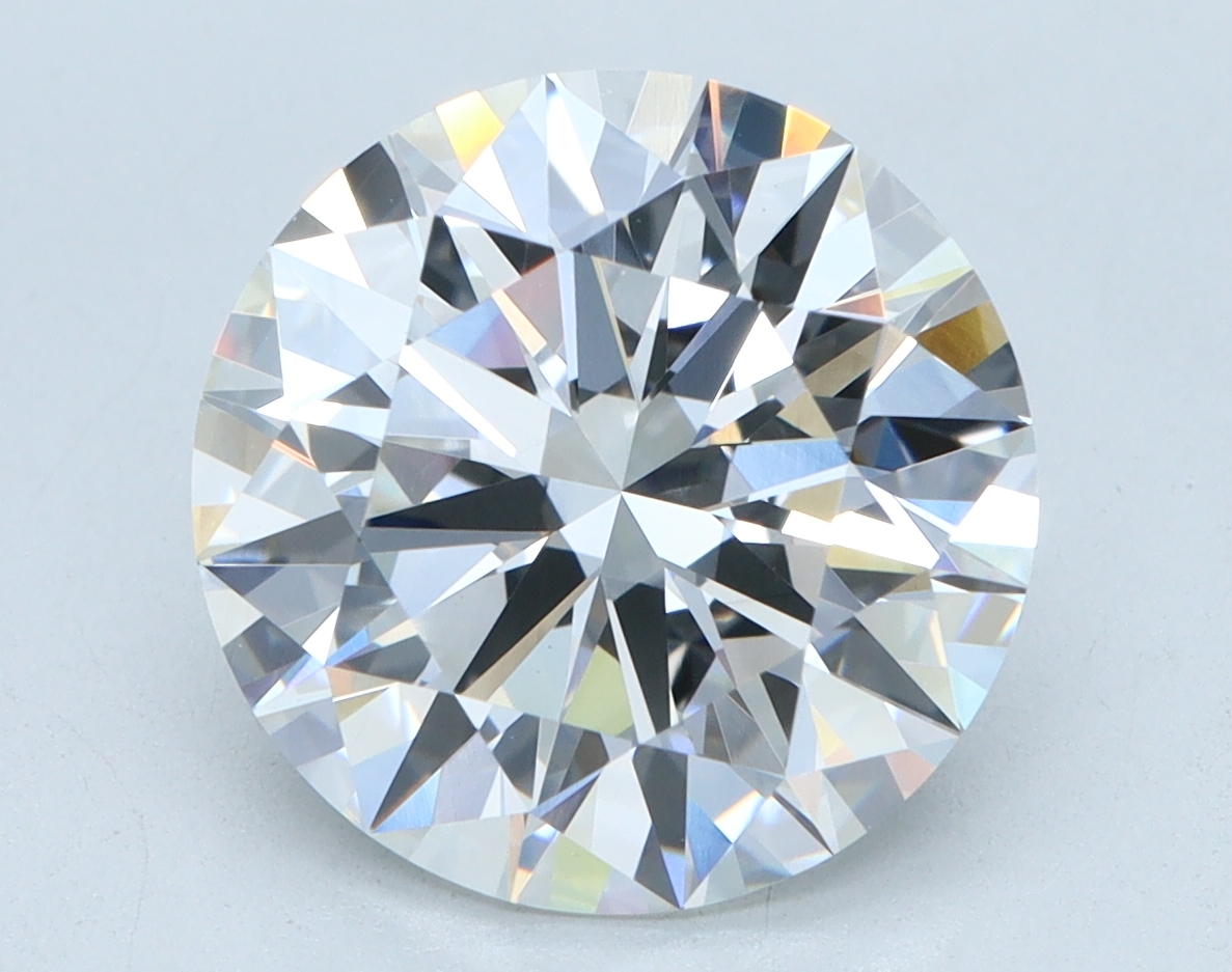 3.75 carat Round lab grown diamond, G color, VS1 clarity, Ideal cut