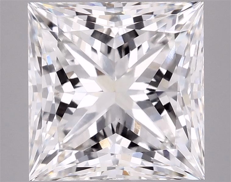 4.02 carat Princess lab grown diamond, F color, VVS2 clarity
