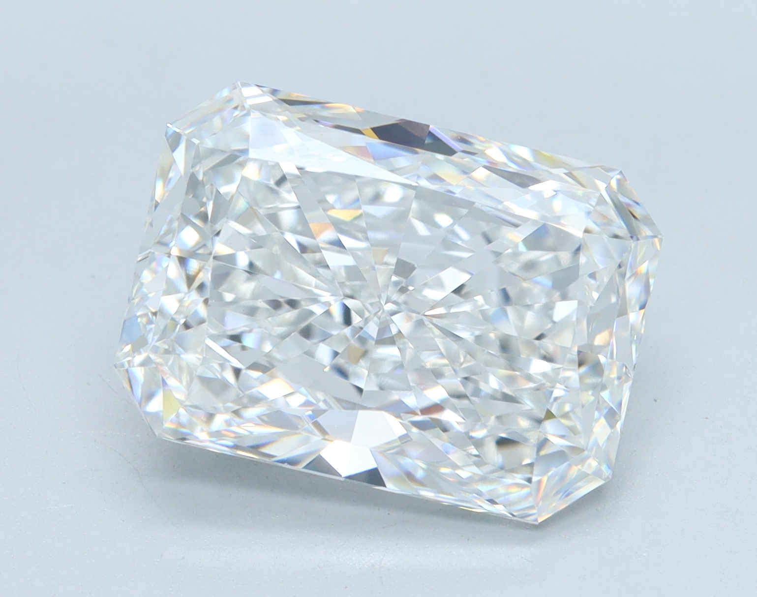 6.05 carat Radiant lab grown diamond, E color, VVS2 clarity