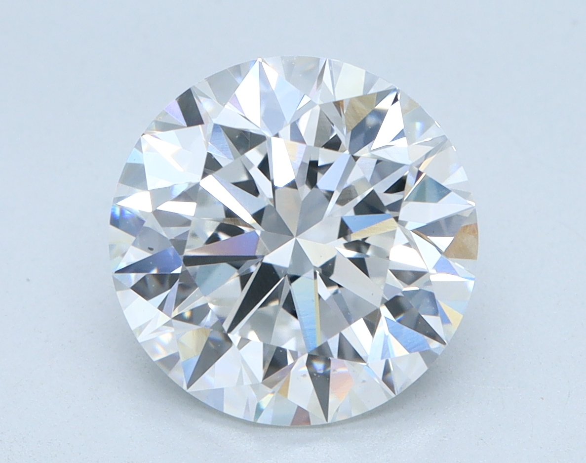 3.08 carat Round lab grown diamond, E color, VS2 clarity, Excellent cut