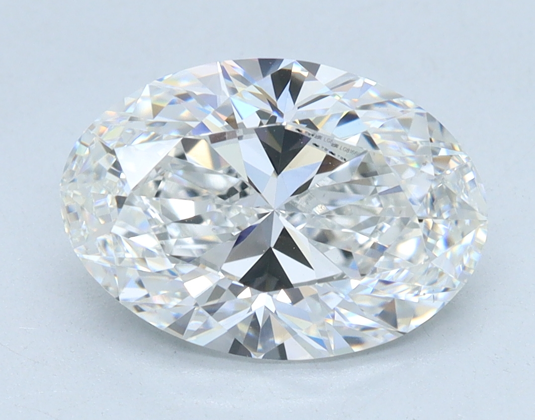 2.4 carat Oval lab grown diamond, F color, VS1 clarity