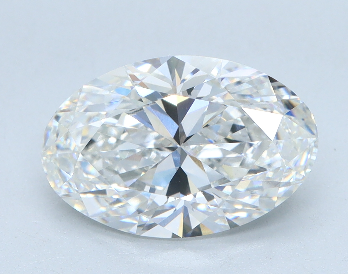 2.86 carat Oval lab grown diamond, F color, VVS2 clarity