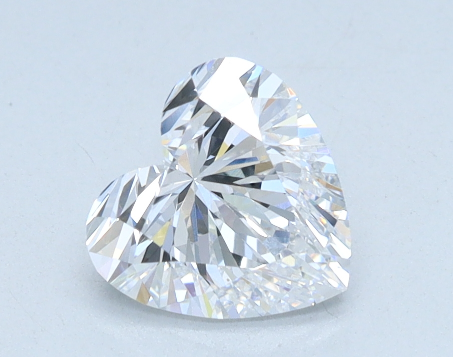 1.0 carat Heart lab grown diamond, D color, VVS2 clarity