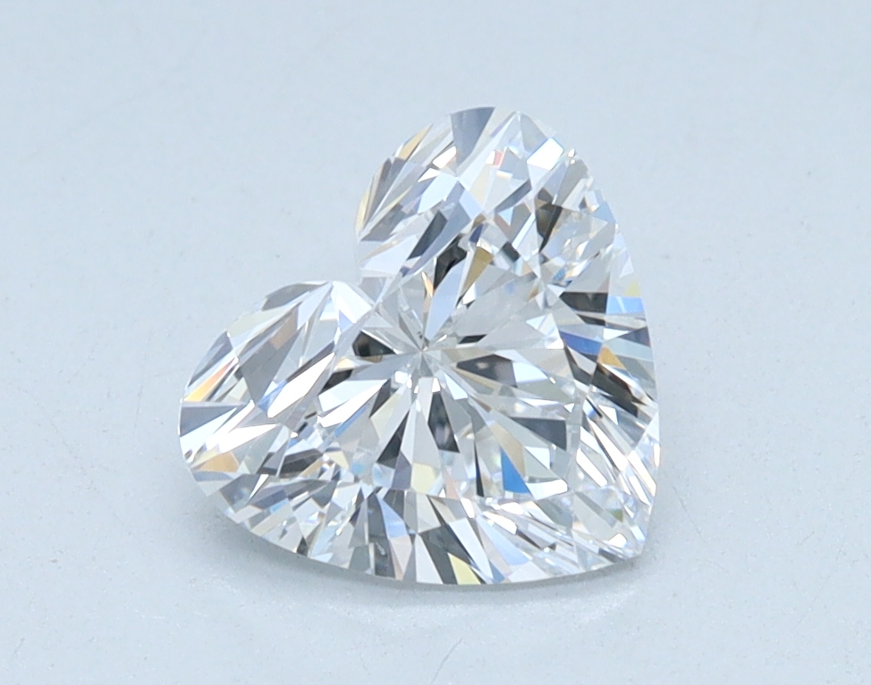 1.0 carat Heart lab grown diamond, D color, VVS1 clarity