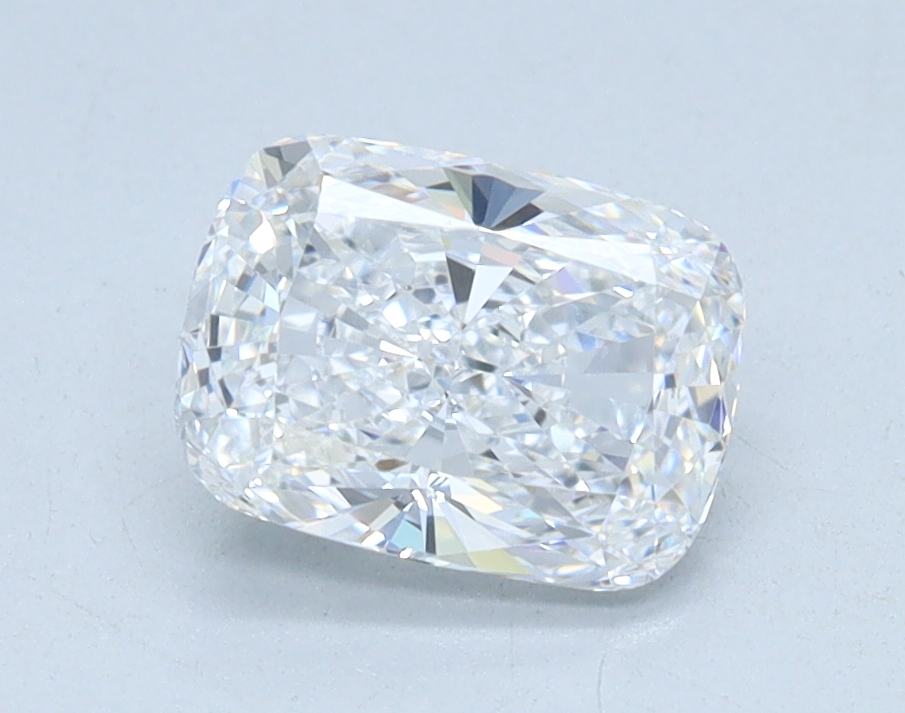 0.98 carat Cushion lab grown diamond, D color, VVS2 clarity