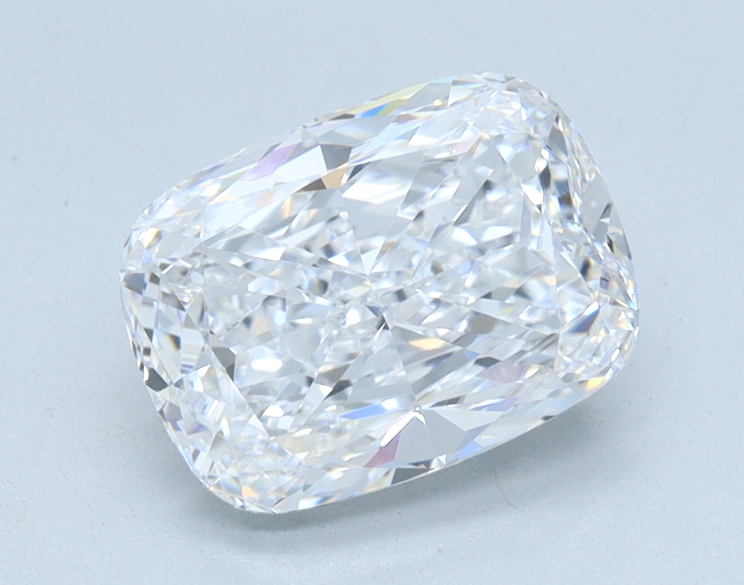 2.03 carat Cushion lab grown diamond, D color, VVS1 clarity