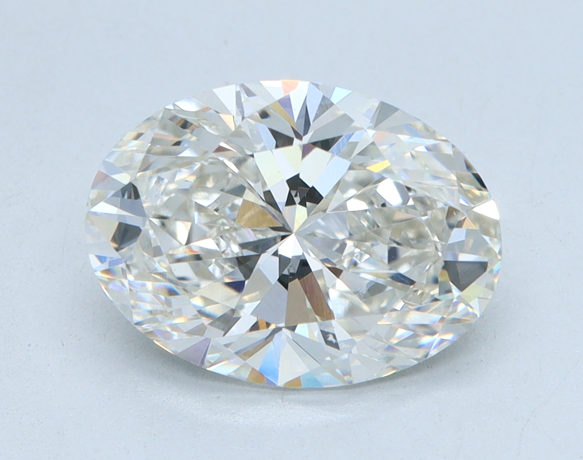 2.54 carat Oval lab grown diamond, G color, VS1 clarity