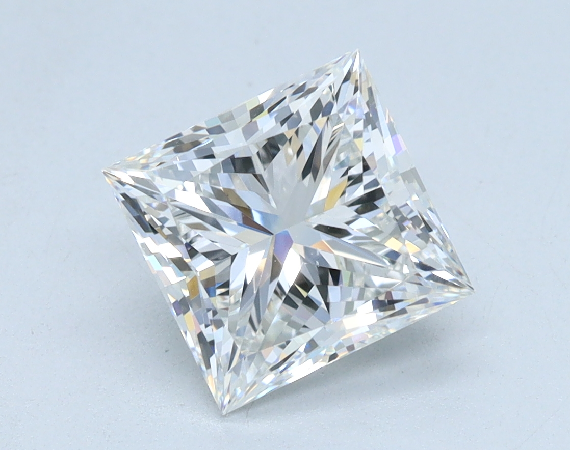 2.0 carat Princess lab grown diamond, G color, VS1 clarity