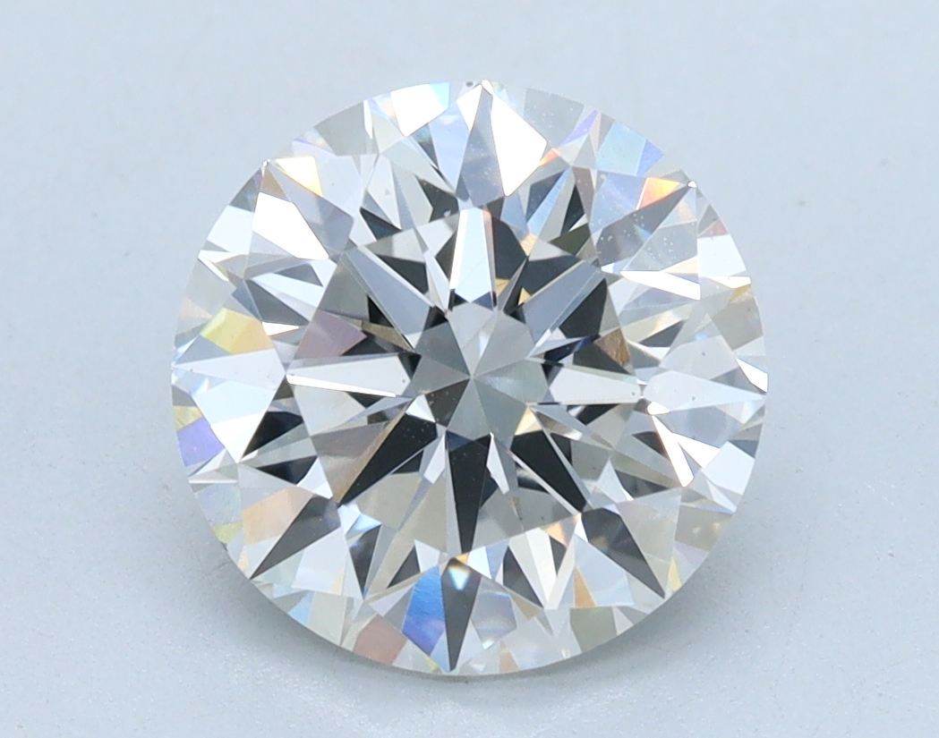 2.15 carat Round lab grown diamond, G color, VS1 clarity, Ideal cut
