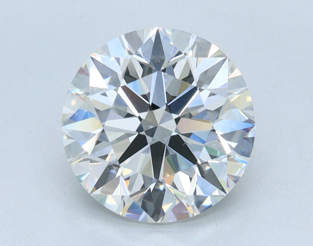 2.08 carat Round lab grown diamond, G color, VS1 clarity, Excellent cut