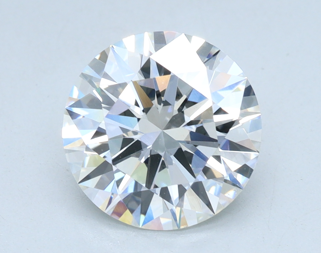 2.3 carat Round lab grown diamond, G color, VS1 clarity, Ideal cut