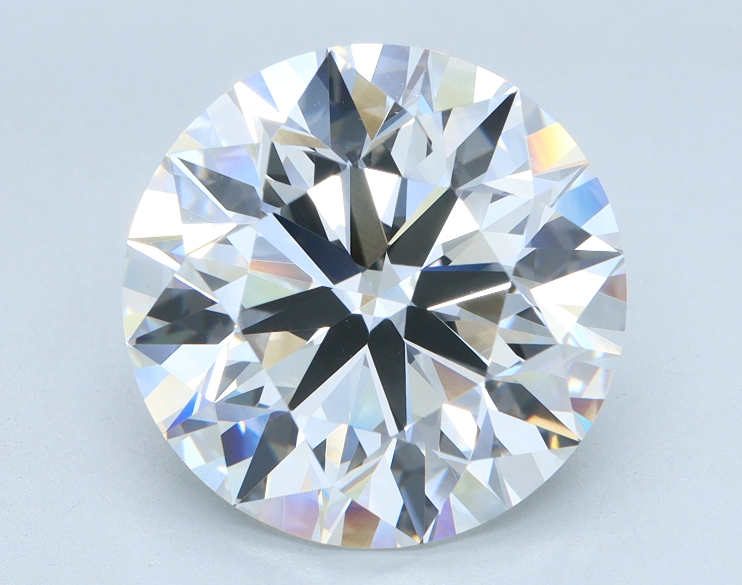 7.02 carat Round lab grown diamond, F color, VVS2 clarity, Ideal cut