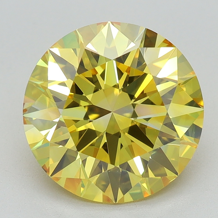2.25ct Round Exotic Yellow VS1 Lab-Grown Diamond