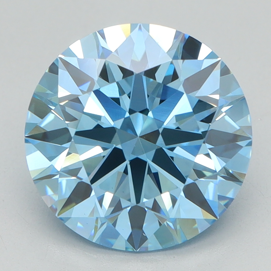 3.03ct Round Rolls Royce Blue VS1 Lab-Grown Diamond