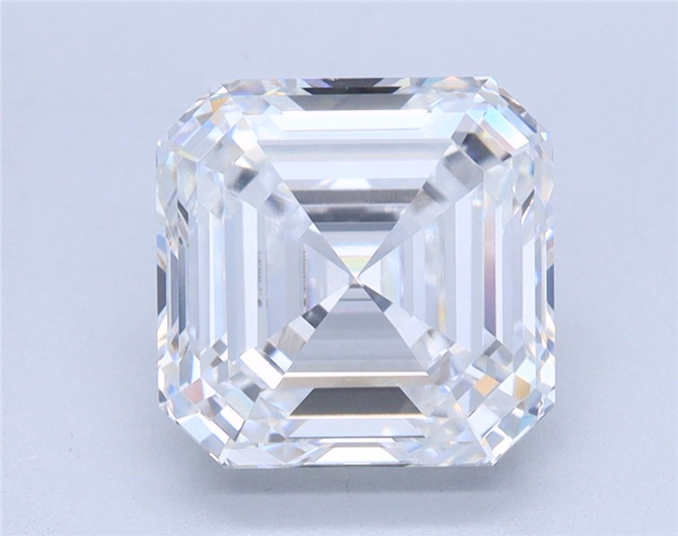 10.07 carat Asscher lab grown diamond, F color, VVS2 clarity