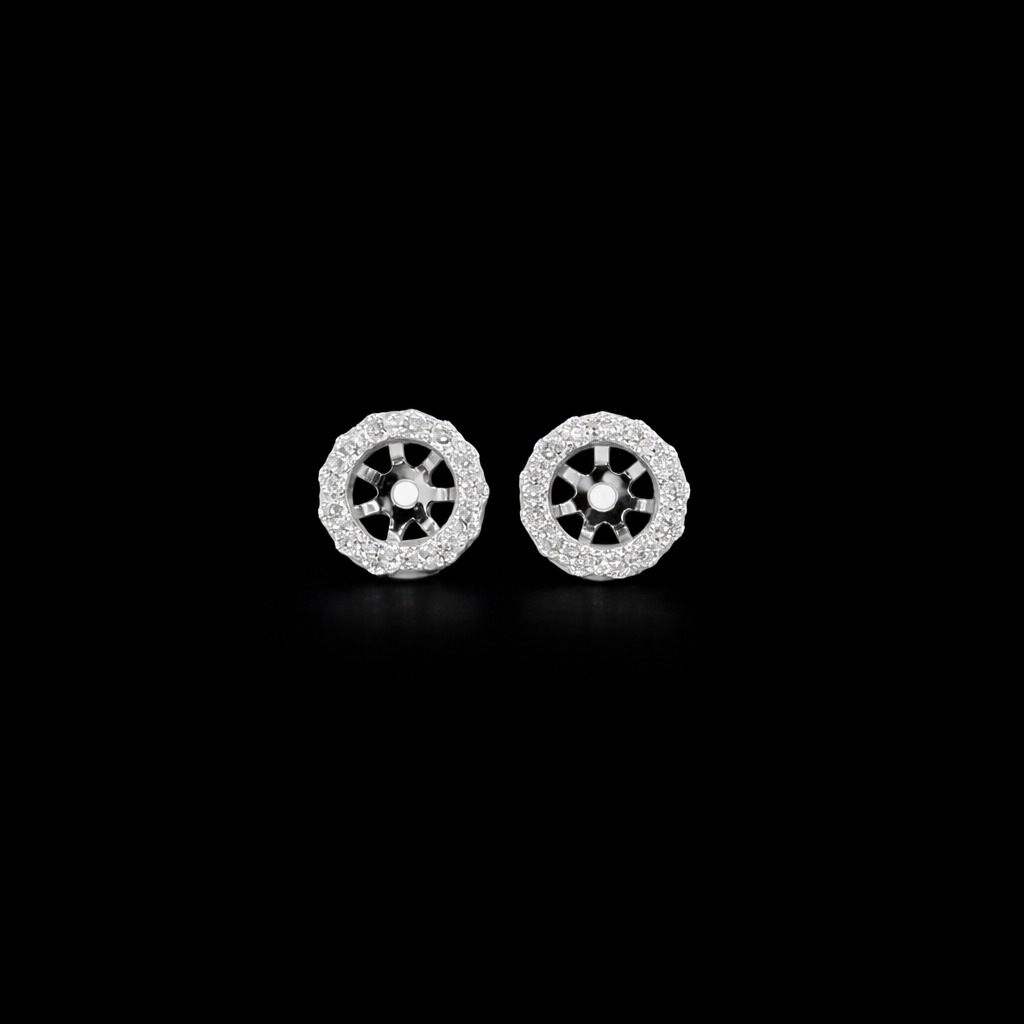 14k White Gold 0.34ct round Round Diamond Jacket Earrings in 14k White Gold — Lab-grown diamond jewelry from RVR Collective