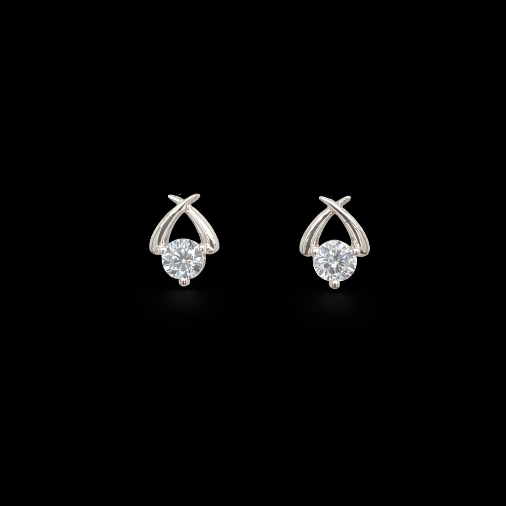 0.27ct Round Diamond Earrings in 14k White Gold