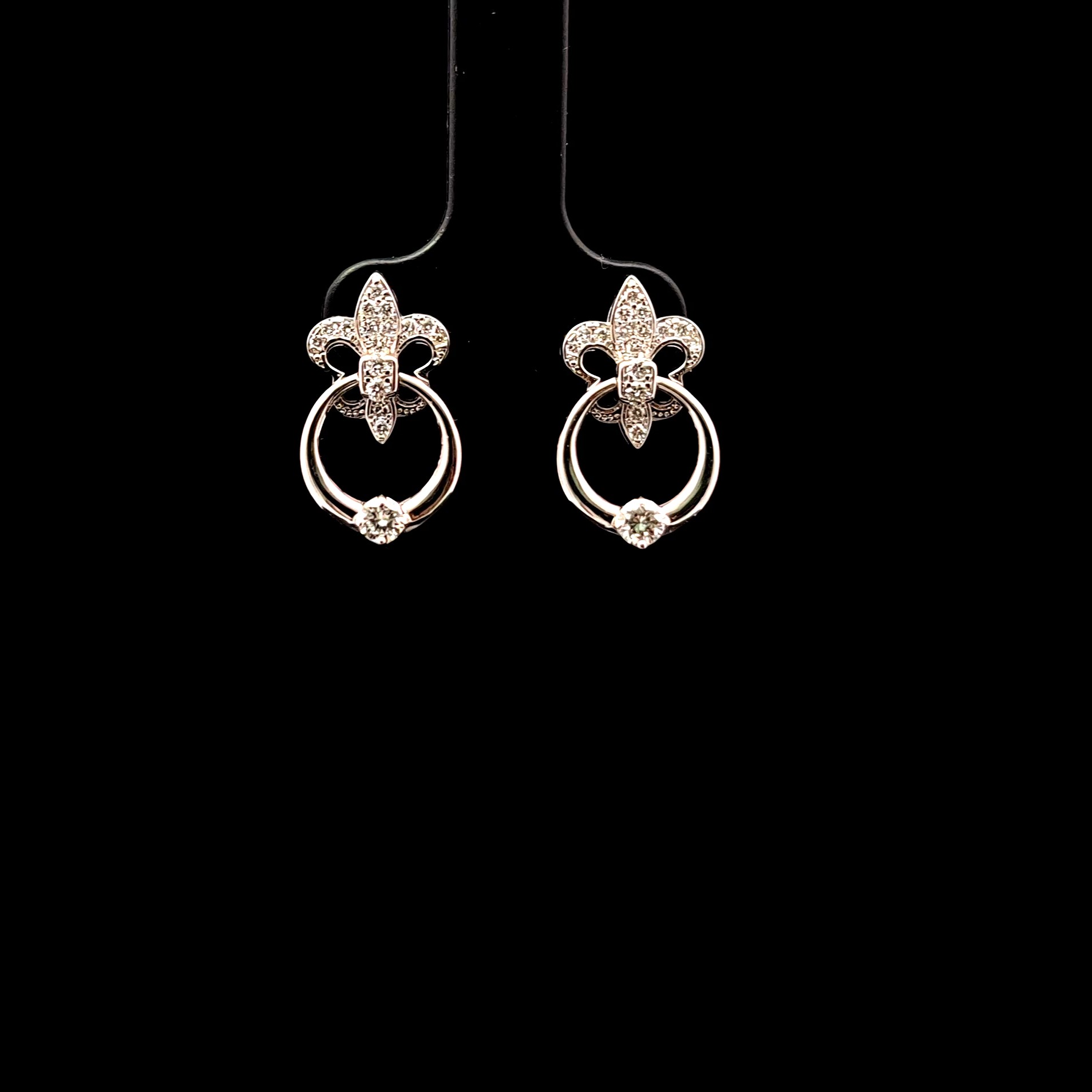 0.54ct Round Diamond Earrings in 14k White Gold