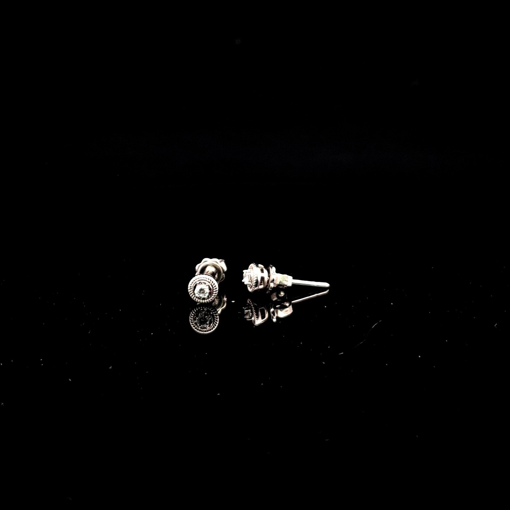 14k White Gold 0.07ct round Round Diamond Stud Earrings in 14k White Gold — Lab-grown diamond jewelry from RVR Collective