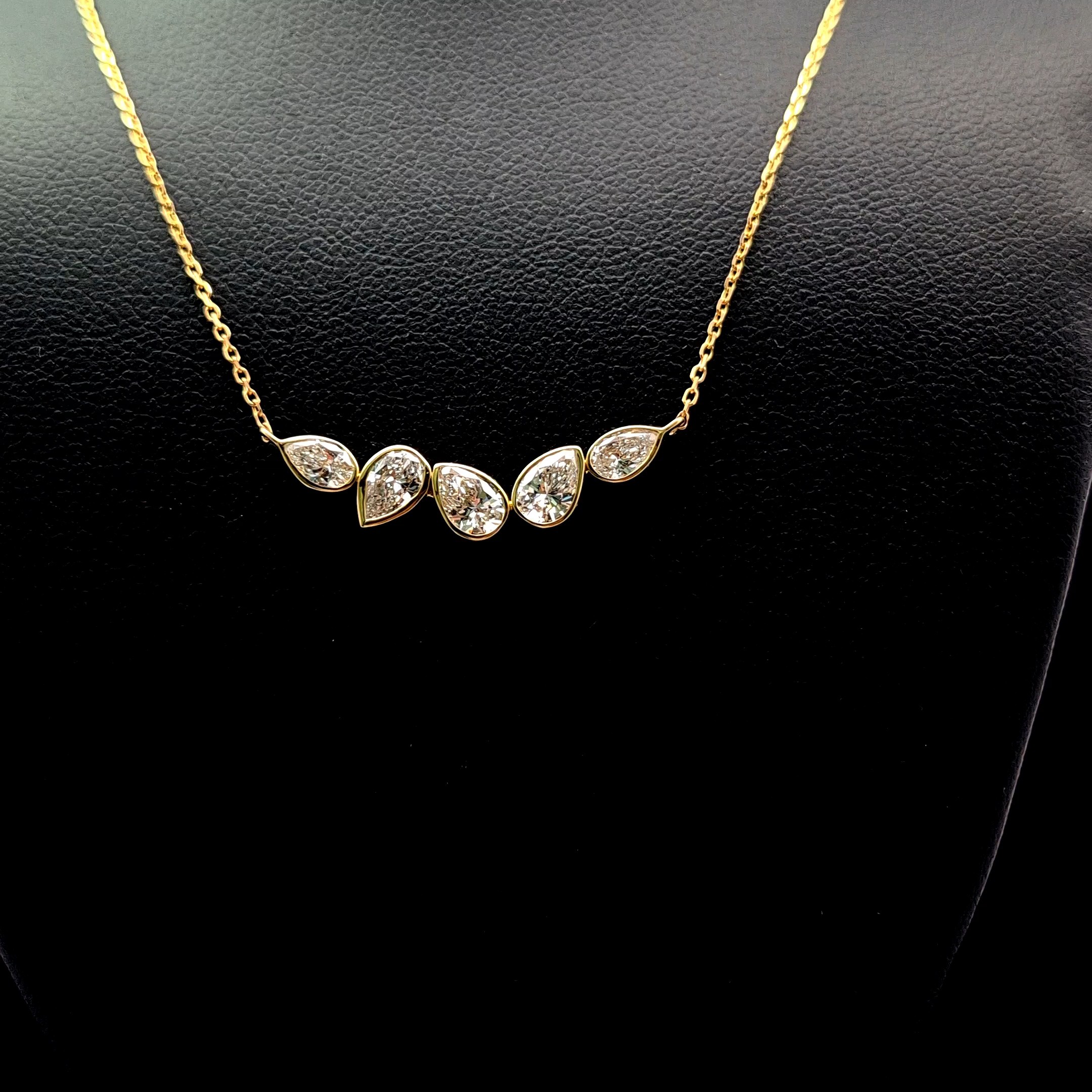14k Yellow Gold 1.19ct pear 1.19ct Pear Diamond Necklace in 14k Yellow Gold — Lab-grown diamond jewelry from RVR Collective