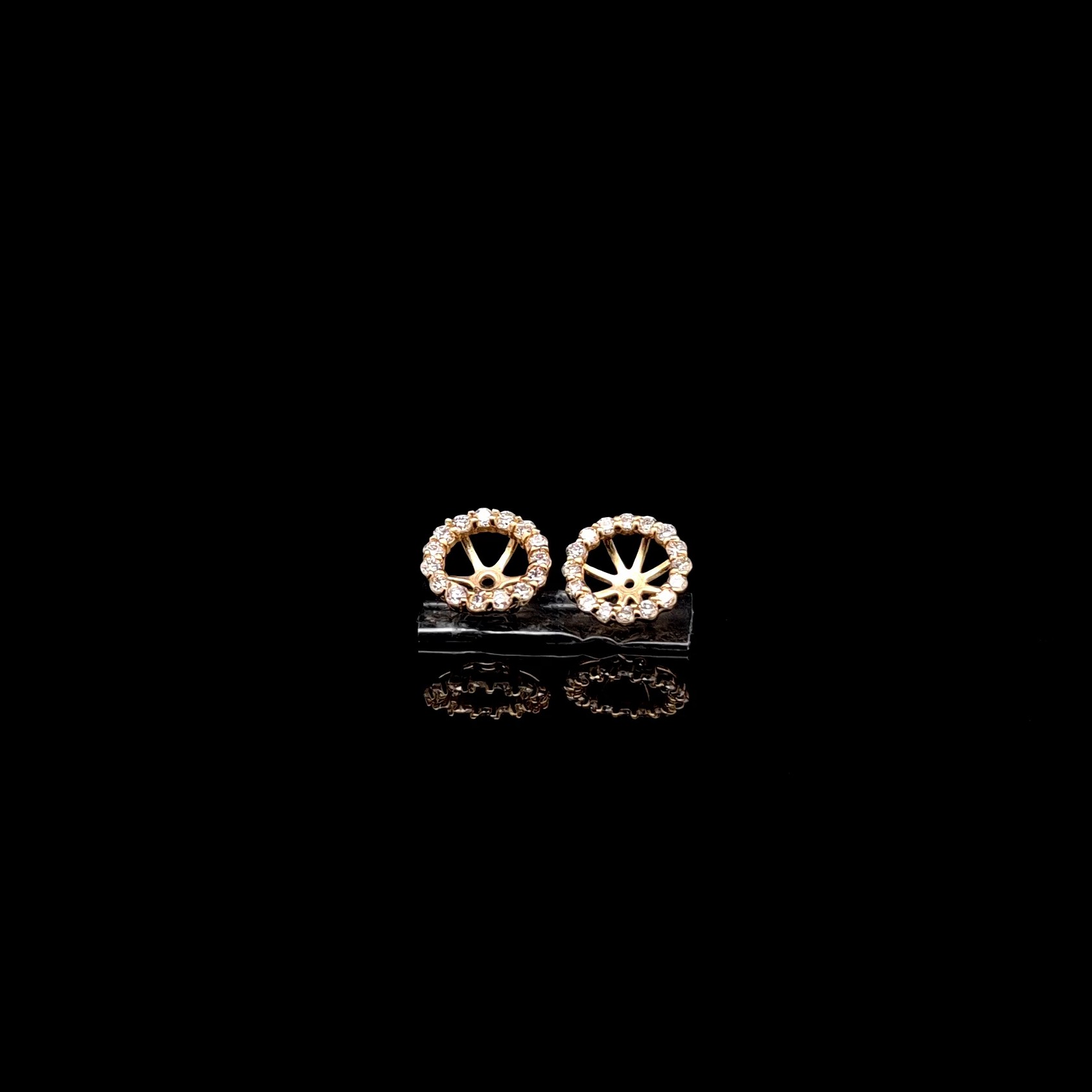 14k Yellow Gold 0.37ct round Round Diamond Jacket Earrings in 14k Yellow Gold — Lab-grown diamond jewelry from RVR Collective