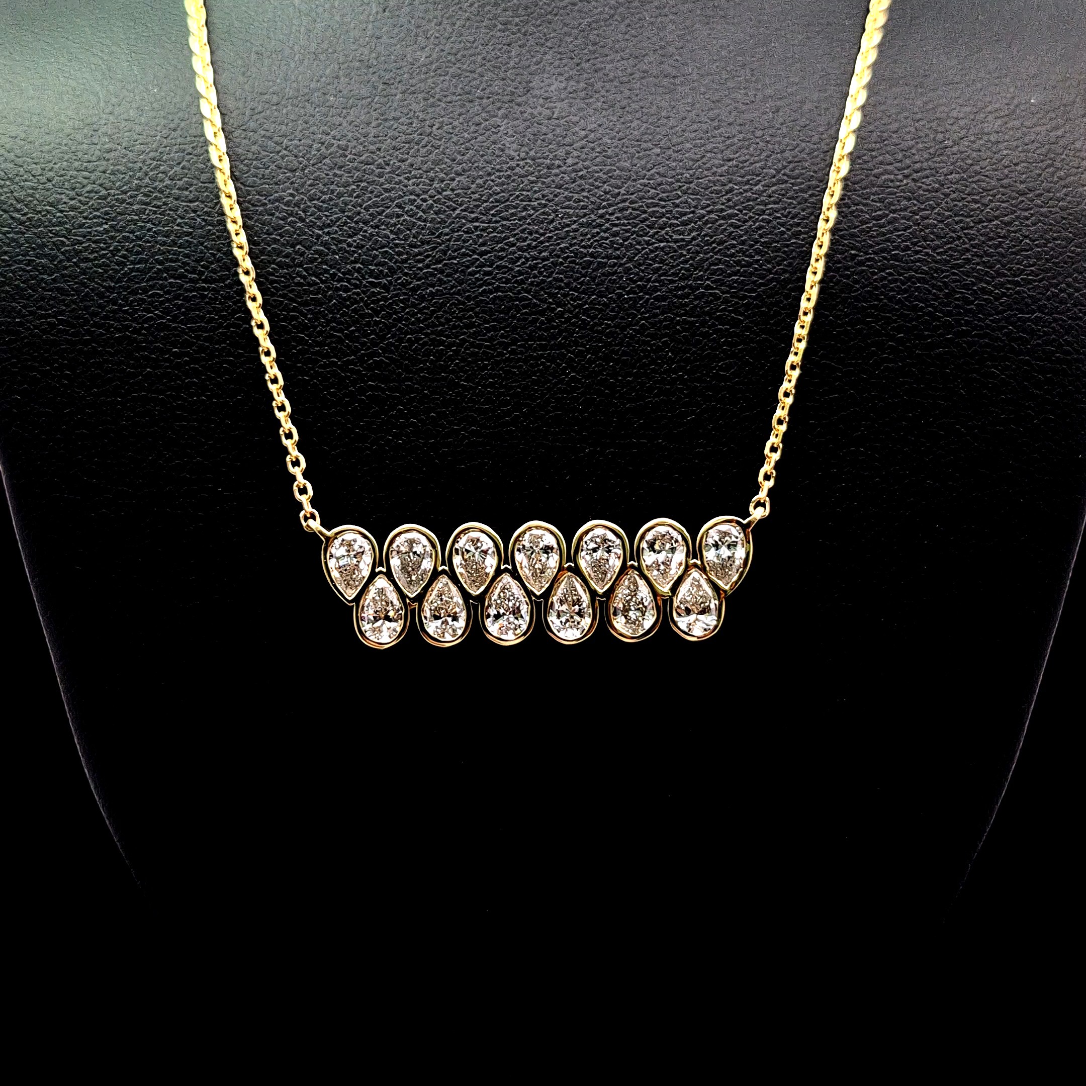 2.56ct Pear Diamond Necklace in 14k Yellow Gold