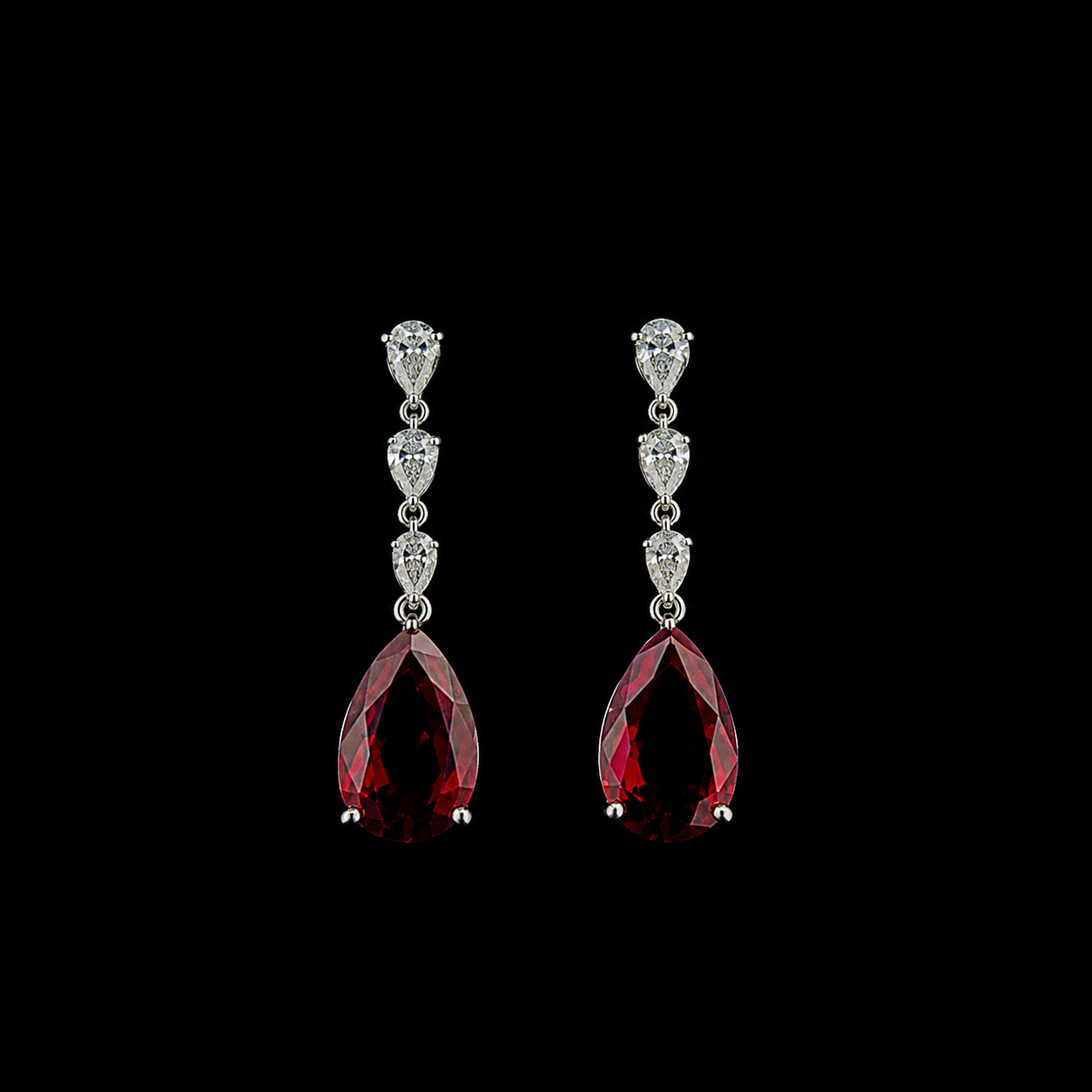 14k White Gold 35.92ct pear 35.92ct Pear Diamond Earrings in 14k White Gold — Lab-grown diamond jewelry from RVR Collective