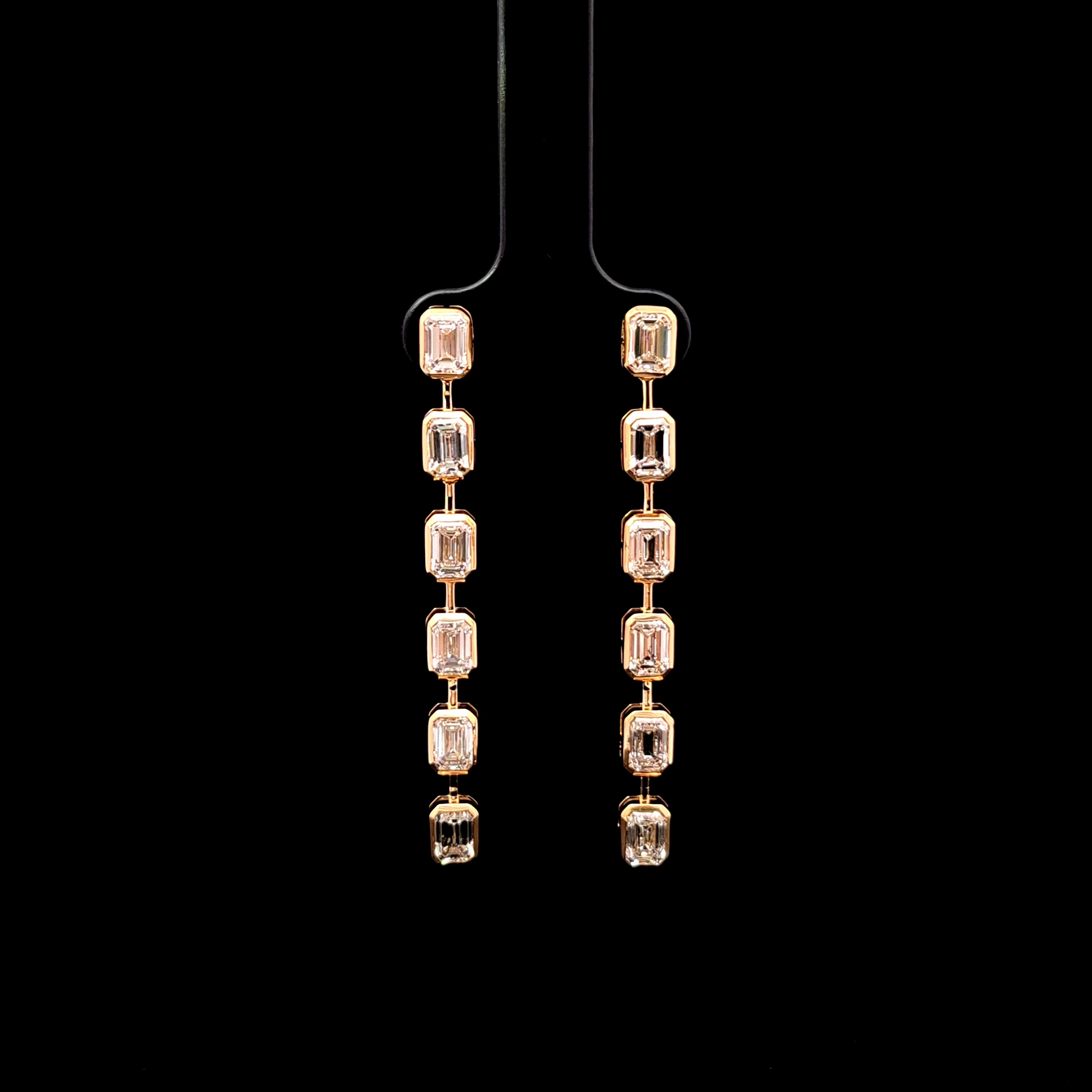 14k Yellow Gold 5.07ct emerald 5.07ct Emerald Cut Diamond Earrings in 14k Yellow Gold — Lab-grown diamond jewelry from RVR Collective